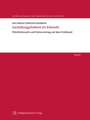 cover image of Gestaltungsfreiheit im Erbrecht